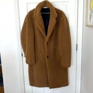 Brown Teddy long coat Zara size medium